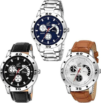 PIRASO PW3 10 2S 1CH CLASSY COMBO PACK OF THREE WATCHES FOR MEN/BOYS Analog Watch  - For Men