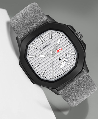 LIMESTONE OTUS 3D DIAL DAY AND DATE FUNCTIONING MESH CHAIN BOYS QUARTZ Analog Watch  - For Men