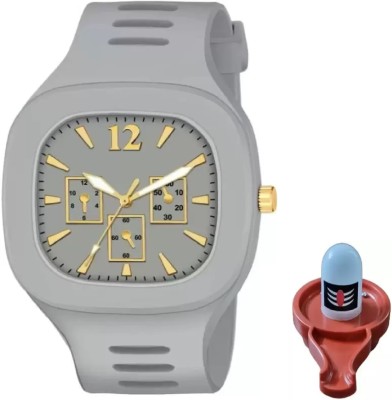 jaymk miller silicon watch with shivling 1 analog grey watch Analog Watch  - For Boys & Girls