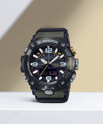 CASIO GG-B100-1A3DR G-Shock GG-B100-1A3DR Black Dial Military Green Resin Strap Analog-Digital Watch  - For Men