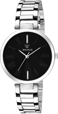Walrus Walrus Alice Series Black Dial Women's Watch With Metal Strap Alice Medium Size Analog Watch  - For Women