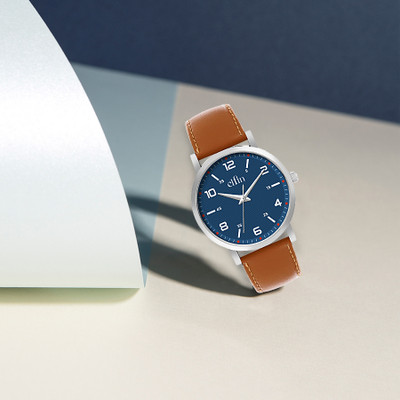 E Elfin Sleek Analog Mens Watch With Leather Strap Elfin Analog Watch  - For Men
