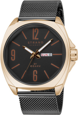 Strand By Obaku Strand By Obaku Douglas Night Quartz Black Round Dial Men's Watch - S722GDVBMB Douglas Night Analog Watch  - For Men