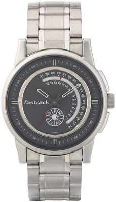 Fastrack NP3215SM02 Fastrack Go Skate Grey Dial Silver Stainless Steel Strap Analog Watch  - For Men