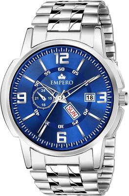 EMPERO EMPERO Working Day & Date Display Stainless Steel Chain With Blue Dial Analog Watch  - For Men