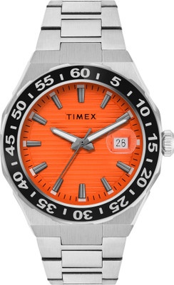 TIMEX Date Display with (Magnifier), Orange Dial Analog Watch  - For Men