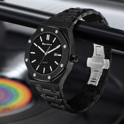 Portive 3001_PLAIN_BLACK 3001 Analog Watch  - For Men