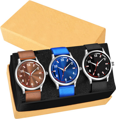 Varni Venture PU Series Set Of 3 Stylish Watch for Boy Analog Watch  - For Men