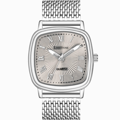 LIMESTONE Classic Series Mesh Chain Stainless Steel Square Quartz Analog Watch  - For Men