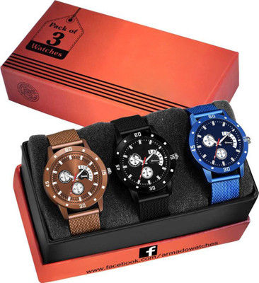 just like Combo -3 Mesh Silicone Strap with Superior Dual Tone Multi Dial Pack Of 3 Analog Watch  - For Boys