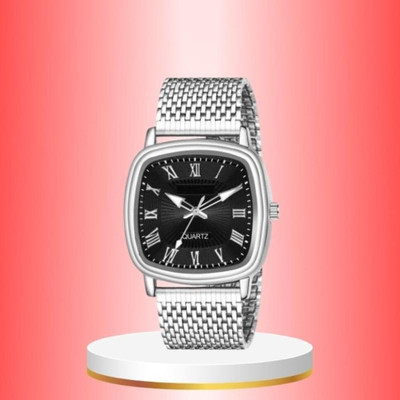 Giomex Exclusive Chain Stainless Steel Square Quartz Analog Watch  - For Men