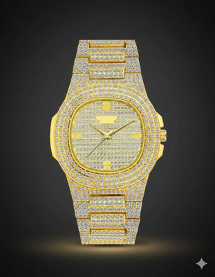 Fanish fashion Aurora Royale Men's Analog Luxury Watch (Gold, Full Crystal) Luxury watches Analog Watch  - For Men