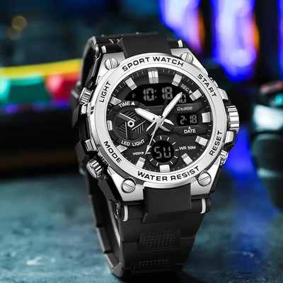 otage Metallic Dial Analog Digital 3ATM Waterproof Sports Analog-Digital Watch  - For Men