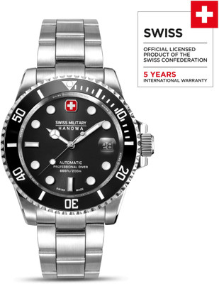 Swiss Military Hanowa SEALORD Water Resistant Dial Automatic Stainless Steel Strap Analog Watch  - For Men