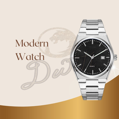 DWITI Classic Black Dial Men’s Analog Watch with Stainless Strap Classic Quartz Black Dial Men’s Watch Stainless Steel Bracelet Analog Watch  - For Men & Women