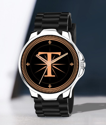 Red Robin ALPHA-T-3K-SIL-BK-CDBLK-1 Alpha Heritage Collection T Black Strap Watch for Man & Boys Analog Watch  - For Men