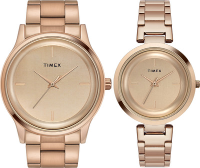 TIMEX Pair, Rose Gold Dial Analog Watch  - For Couple