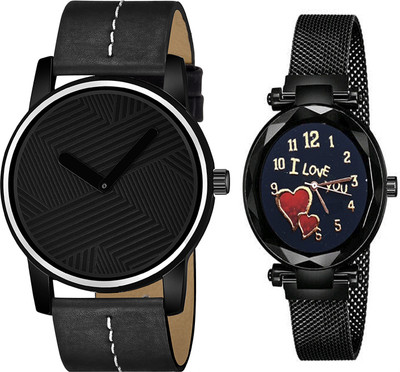VARNI ENT Varni Enterpraise two classic-style analog metal or Leather straps and simple. Analog Watch  - For Couple