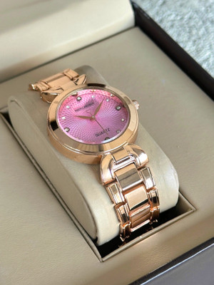 Americanviber AVW0037 Elegant Crystal Studded Dial Women's Watch Designer Bangle Style Watch for Girl Analog Watch  - For Women