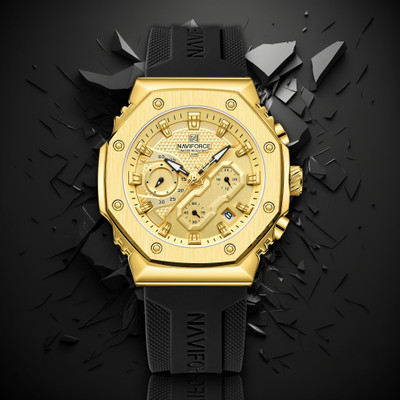 NAVIFORCE 8035 Sport Quartz Chronograph Waterproof Silicone Strap Luminous Date Wristwatch Analog Watch  - For Men