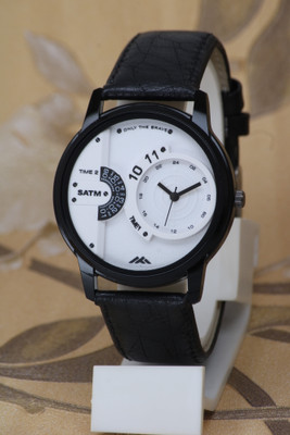 VIRAKTI Fancy Designer Shiny Dial Black Case Genuine Leather Belt Fancy Designer Shiny Dial Black Case Genuine Leather Belt Analog Watch  - For Men