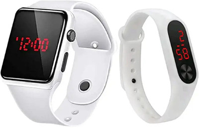 SaaCreations White Smart Watch White M2 Saa Creations New Digital Dial Combo Series Digital Watch  - For Boys & Girls