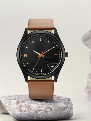 Fastrack Fastrack Stunners Black Dial Brown Leather Strap Analog Watch  - For Men