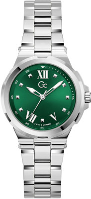 GUESS Y29006L9MM GUESS Gdr Gc Structura Green Round Dial Analog Watch  - For Women