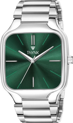 THYNK THK-1001-GREEN GREEN DAIL NEW DESIGNER SQUARE STIANLESS STEEL ADJUSTABLE CHAIN Analog Watch  - For Men