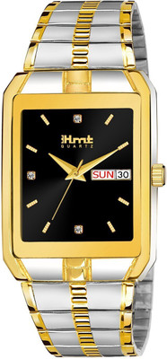 EHMT HM-331-BK Gold Platted Day And Date Functioning Dual Color Watch Analog Watch  - For Men