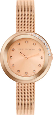 French Connection Dazlynne Gold SUNRAY Round Dial | Analog Watch for Women's Analog Watch  - For Women