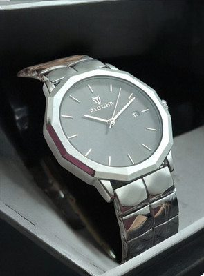 viguer Viguer Black silver crystal cut dial for men VG-B-S-1411-24 Analog Watch  - For Men