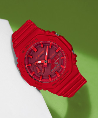 CASIO GA-2100-4ADR G-SHOCK GA-2100-4ADR Red Dial Resin Strap Analog-Digital Watch  - For Men