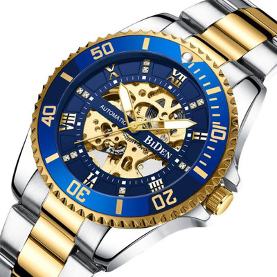 OVERFLY BIDEN Mens Watch Automatic Mechanical Skeleton Dial Luxury Wrist Watch For Men Analog Watch  - For Men