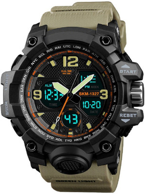 otage Dual Time Dial Sports 1327 Khaki S-Shock Analog-Digital Watch  - For Men