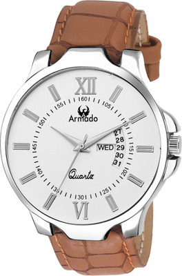 ARMADO AR-042-WHITE DAY AND DATE WORKING WITH STYLISH WATCH FOR BOYS Analog Watch  - For Men