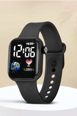 Badu Badu Lifestyle Dial Color Black & Black Strap Digital Watch for Boys & Girls Black Digital Watch 0001 Digital Watch  - For Boys & Girls