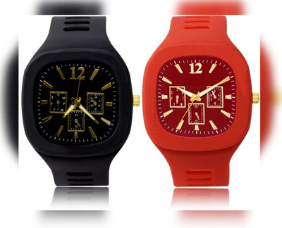 FEMIO New Analogue Superb Best Quality Silicon rubber belt watch for men (Pack of 3) Analog Watch  - For Men