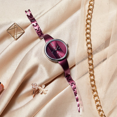 Fastrack Vyb Siren Burgandy Dial Burgandy Strap Analog Watch  - For Women