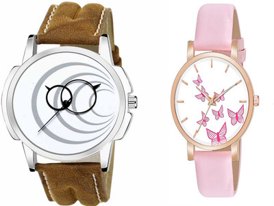 VARNI ENT Varni Enterpraise two classic-style analog metal or Leather straps and simple. Analog Watch  - For Couple