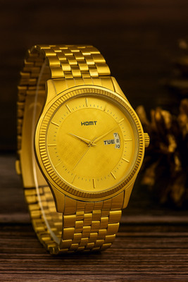 homt Ultra Luxury Gold Plated DAY-DATE Display Chain Analog Quartz Watch for men IGP GOLD PLATED DAY-DATE DISPLAY CALENDAR 1824YM Analog Watch  - For Men