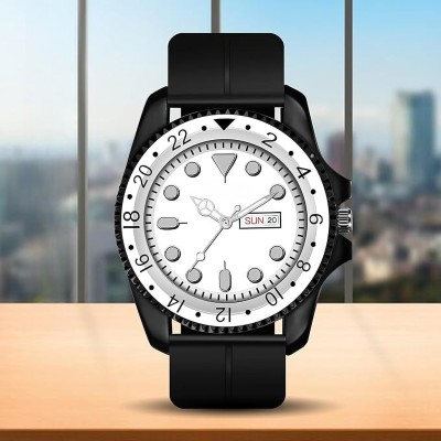 NITYA DRM019 - WHITE BLACK Softest silicon belt watch for boys and mens Analog Watch  - For Men