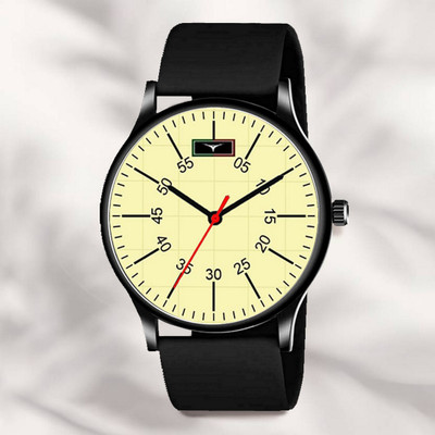 KNOWZ SMW07 Silicone Strap Black Analog Watch  - For Men