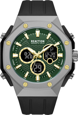 Kenneth Cole Reaction New Collection Green Octagon Dial Analog-Digital Watch  - For Men