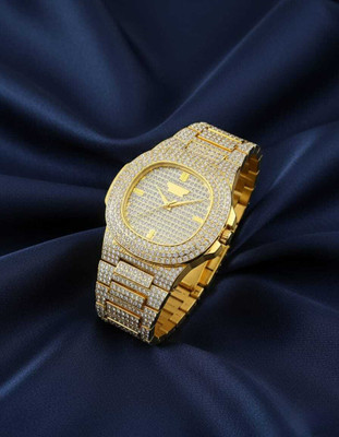 Fanish fashion Aurora Royale Men's Analog Luxury Watch (Gold, Full Crystal) Luxury watches Analog Watch  - For Men