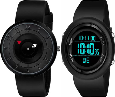 Trex DZN-2002 Multi Function Working Day&Date Function Stop Watch Alarm Water Resistance Analog-Digital Watch  - For Boys