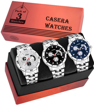 MAHAVIRA COLLECTION Black_White_Blue_Steel_Stylsh_Avio Steel Straps|Premium Watch|Water Resistant|Trending Mens|Pattern Avio Analog Watch  - For Men