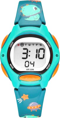 Time Up Alarm Watch Printed Cartoon Strap Design Water-Proof Alarm LED Light (4-12 Years) Children Digital Watch  - For Boys & Girls