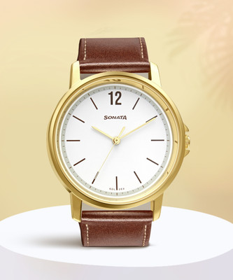 SONATA 77083YL02W Essential Gents collection Analog Watch  - For Men