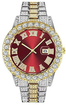 ADF ADF-Stainless Steel Luxury Mens Crystal Diamond Watches with Iced Out Watch. Analog Watch  - For Men